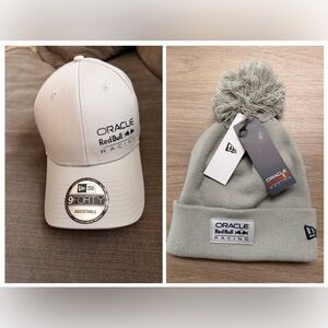 Oracle Red Bull Racing Pom Beanie AND Adjustable Cap - Gray - NWT
